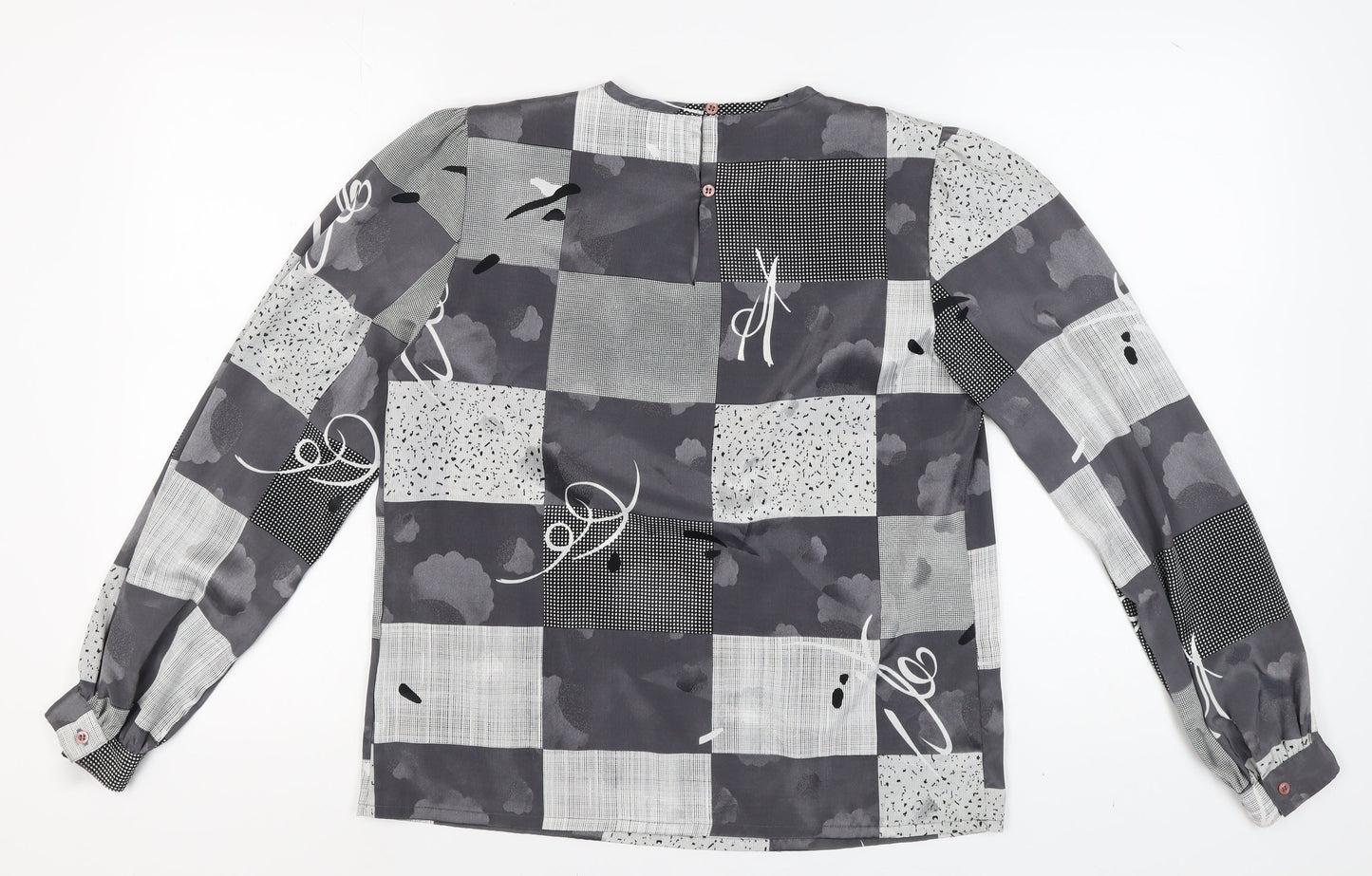 Nicola Women's Grey Geometric Blouse Size 10