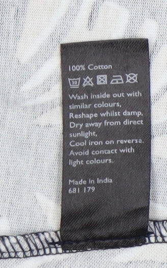 Brand and care label for Kin Women's Black Floral Shift Dress, size S