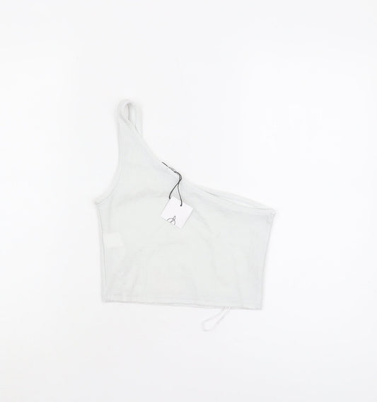 Womens UK Size S Stradivarius White Polyamide Blend Tank