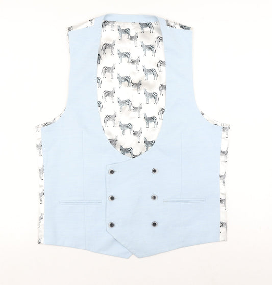 Moss London Men's Blue Slim Fit Waistcoat 40R