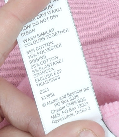 Marks and Spencer Women's Pink Pullover Sweatshirt XS