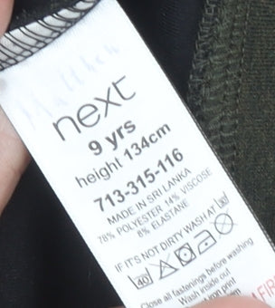 Close-up detail of Next boys’ green full zip sweatshirt, 9 years - casual comfort