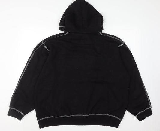 boohooMAN Men's Black M Pullover Hoodie with Logo