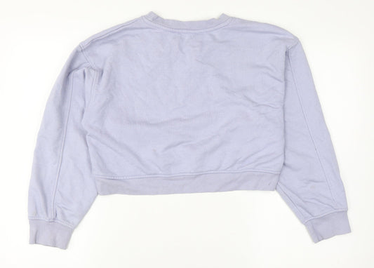 ZARA Women's Purple Cropped Sweatshirt S