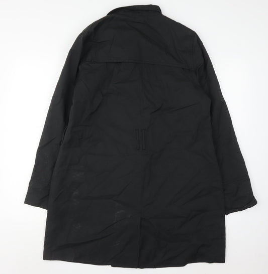 Tex Women's Black Trench Coat Size 14 Button Accents