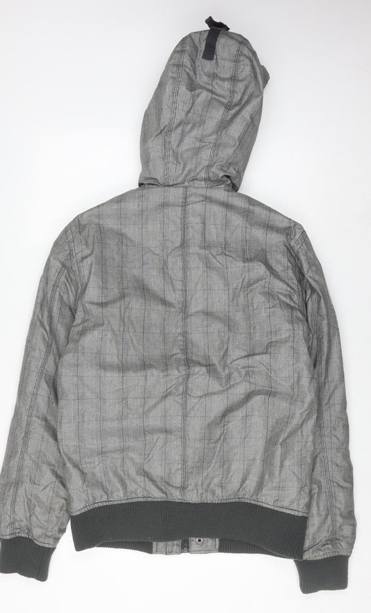 Bershka Men's Grey Bomber Jacket M Casual Style