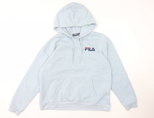 Fila Men's Blue Pullover Hoodie - Size L - Logo Design