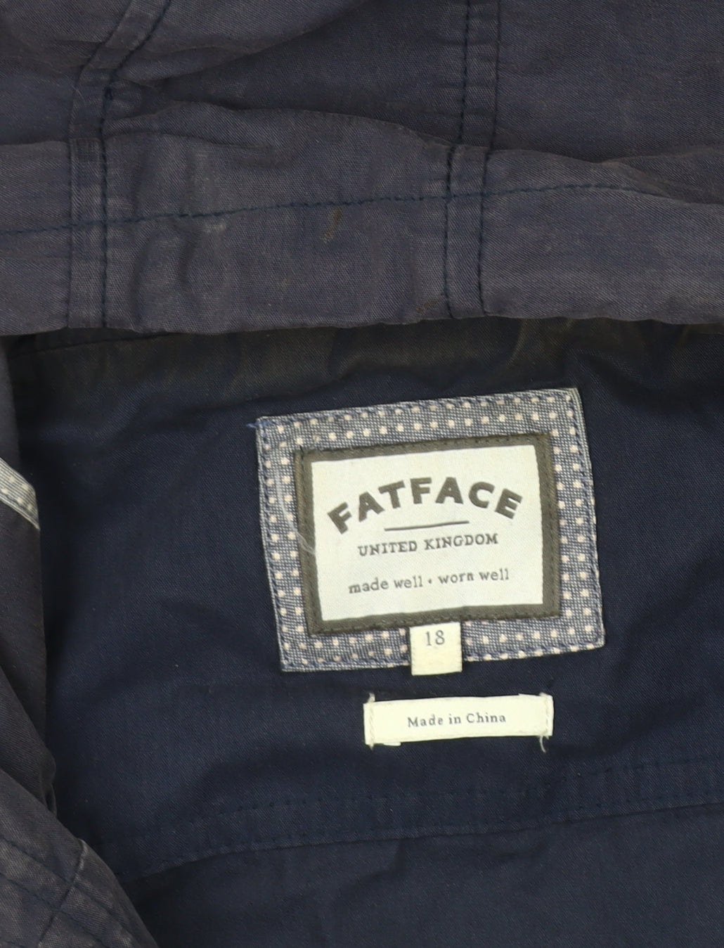 FatFace Women's Blue Hooded Parka Jacket Size 18