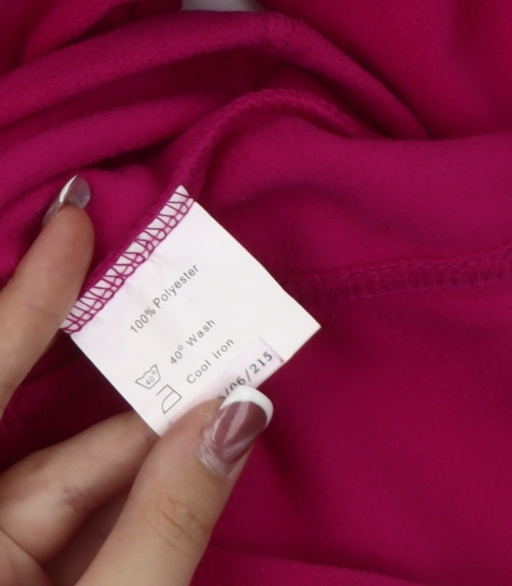 Brand and care label for Karrimor girls’ pink fleece pullover sweatshirt 11-12 years