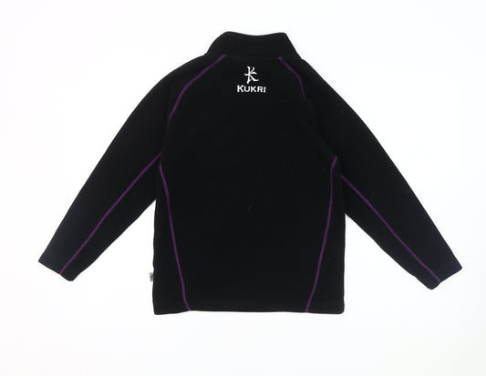 Kukri Boys Black Fleece 1/4 Zip Hoodie Age 11-12 Years