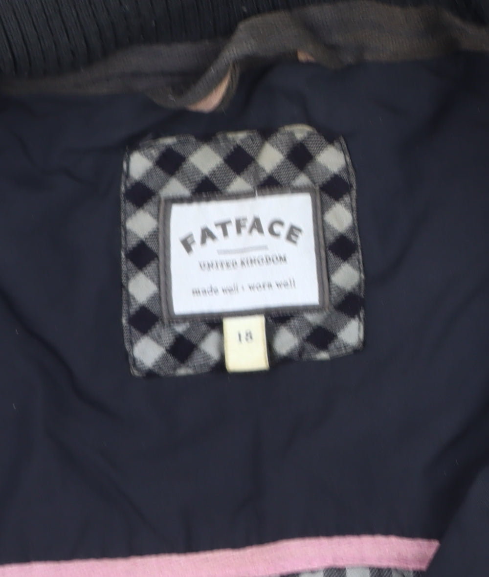 FatFace Women's Black Parka Size 18 with Fur Hood