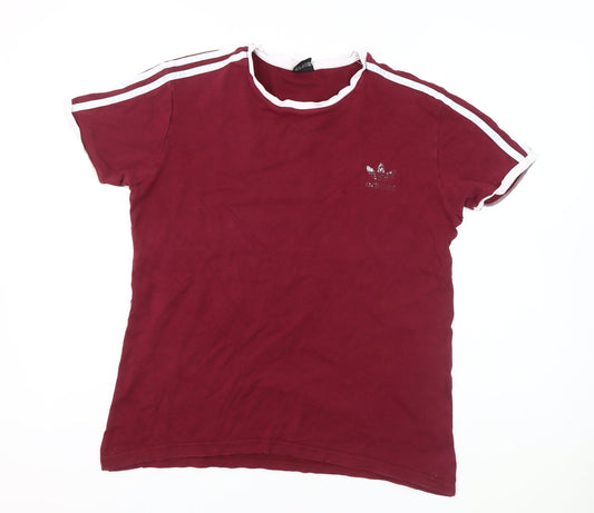 Mens UK Size M adidas Red Cotton T-Shirt
