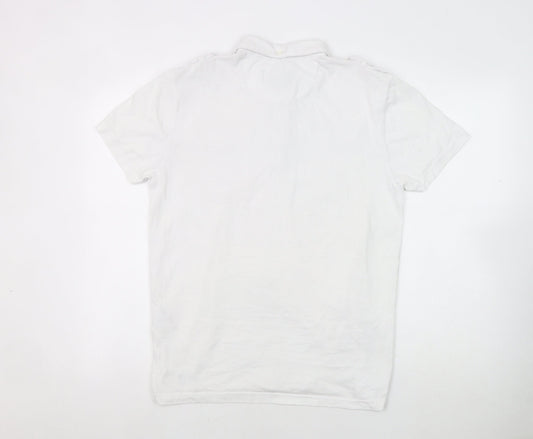 Firetrap Men's White Polo Shirt M Short Sleeve