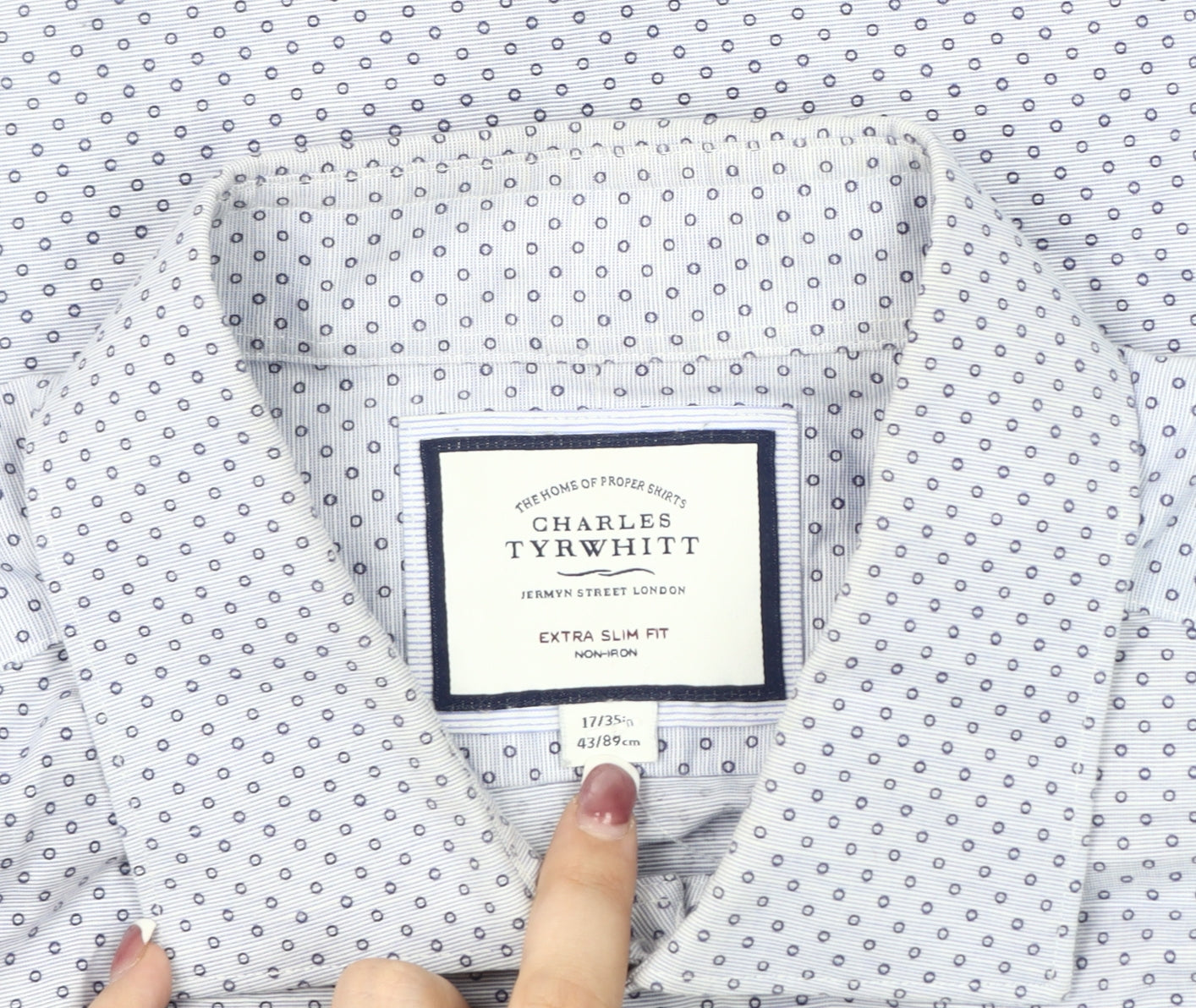 Charles Tyrwhitt Men's Blue Extra-Slim Fit Dress Shirt