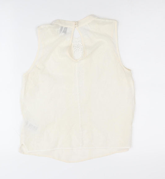 Womens UK Size 8 Reiss Ivory Silk Blend Blouse