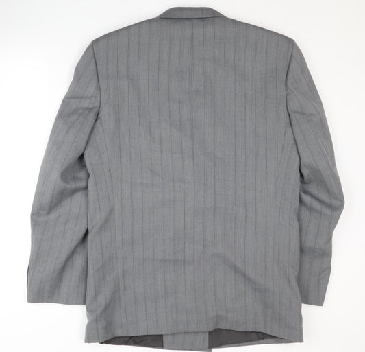 Hugo James Men's Grey Blazer, Size 38, Double-Breasted