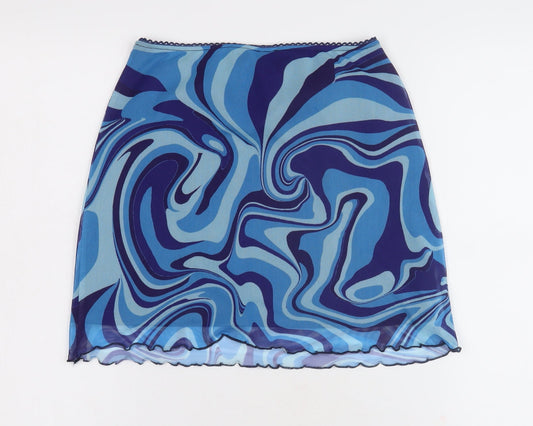 Urban Outfitters Women's Blue Geometric XS Short Skirt