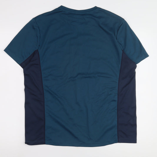 TOG24 Men's Blue Crew Neck Polyester T-Shirt, L