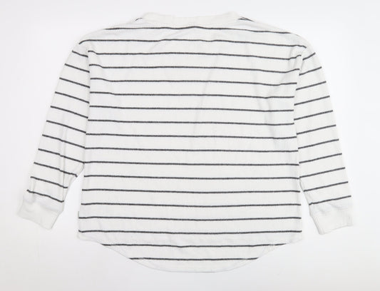 Fat Face Women’s White Striped Long Sleeve T-Shirt