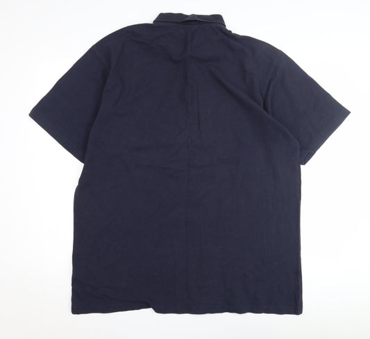 Diadora Men's Blue Polo Shirt 2XL Solid Casual