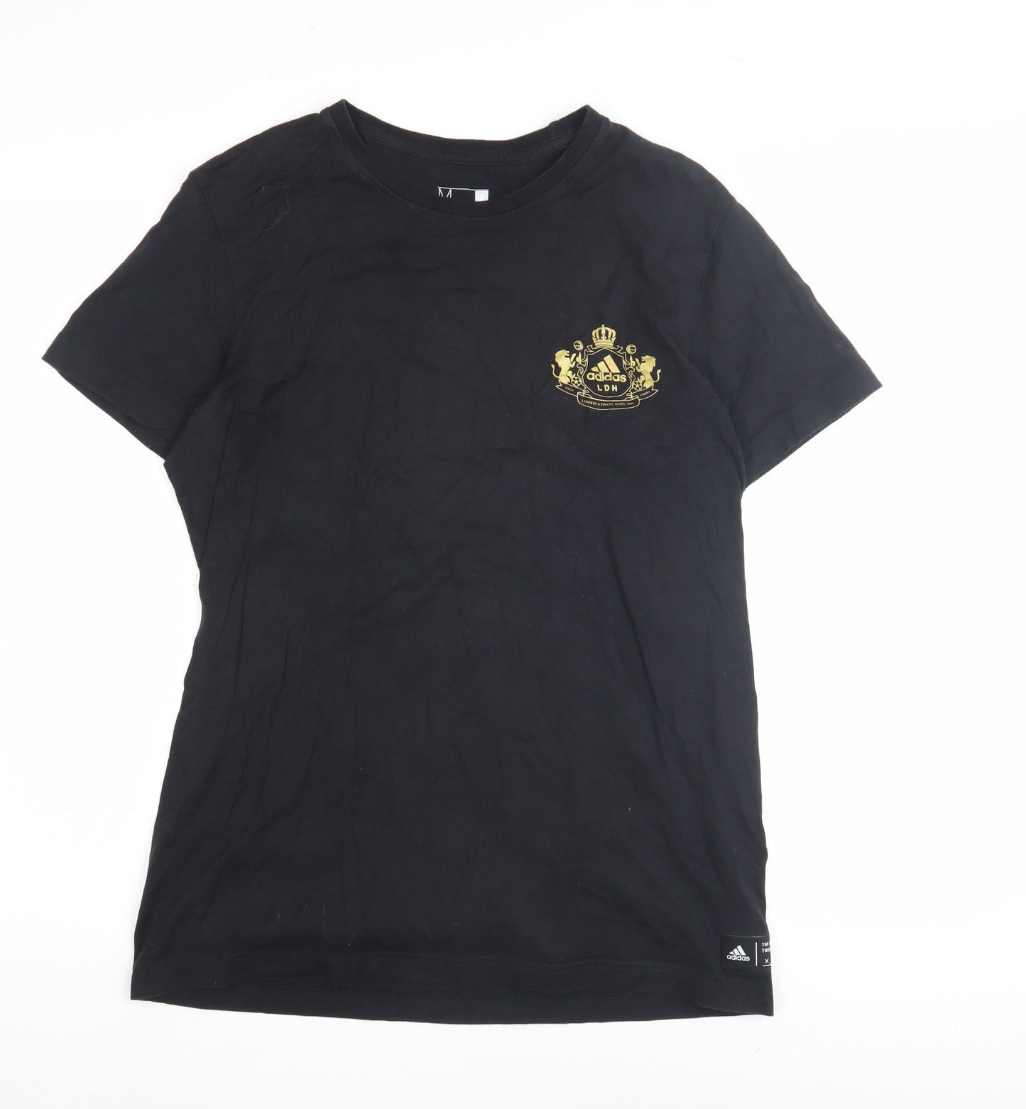 Adidas Men's Black Logo T-Shirt, Medium, Graphic Print