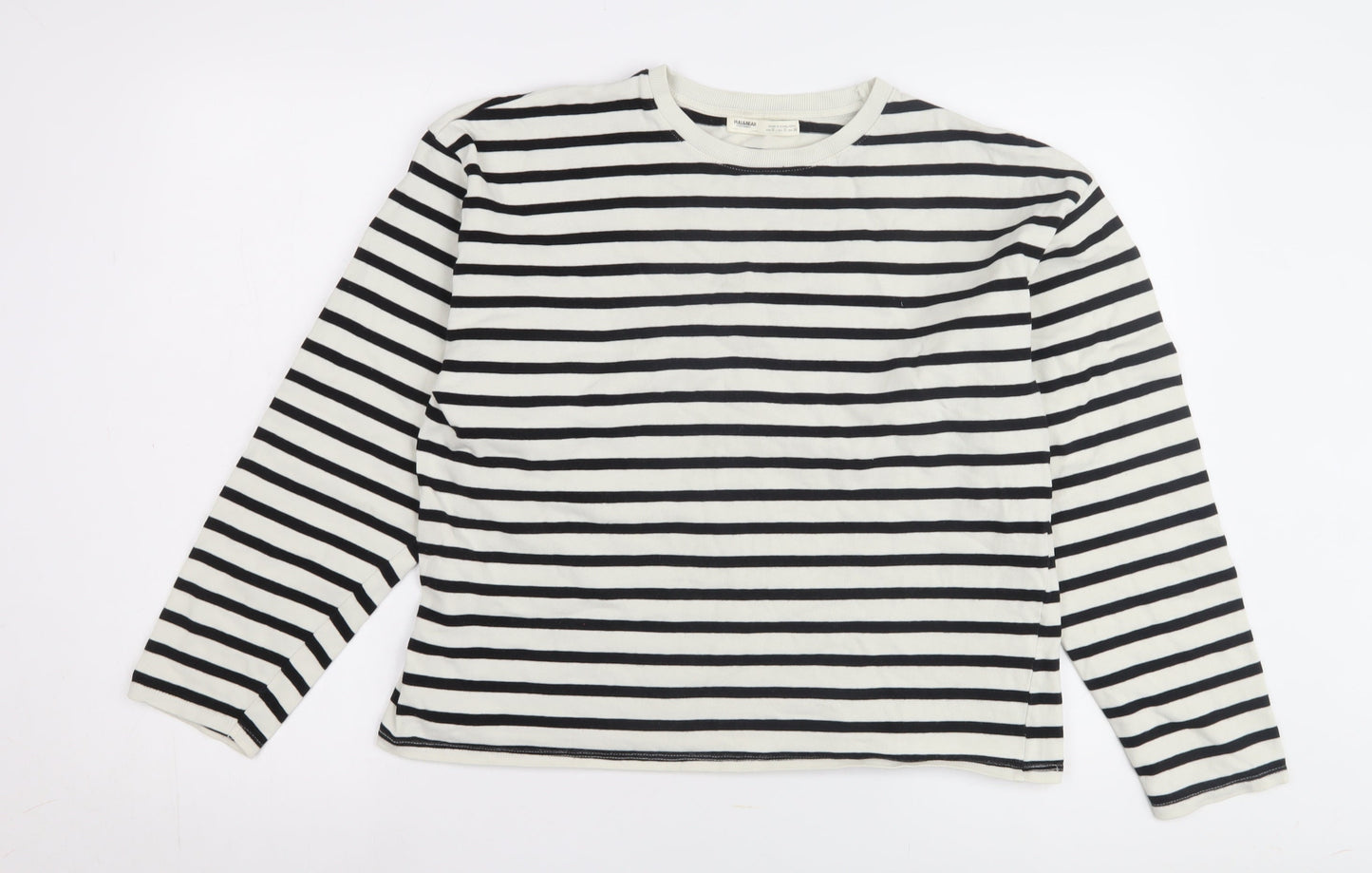 Pull & Bear Women's Striped T-Shirt, White, S, Jersey Top