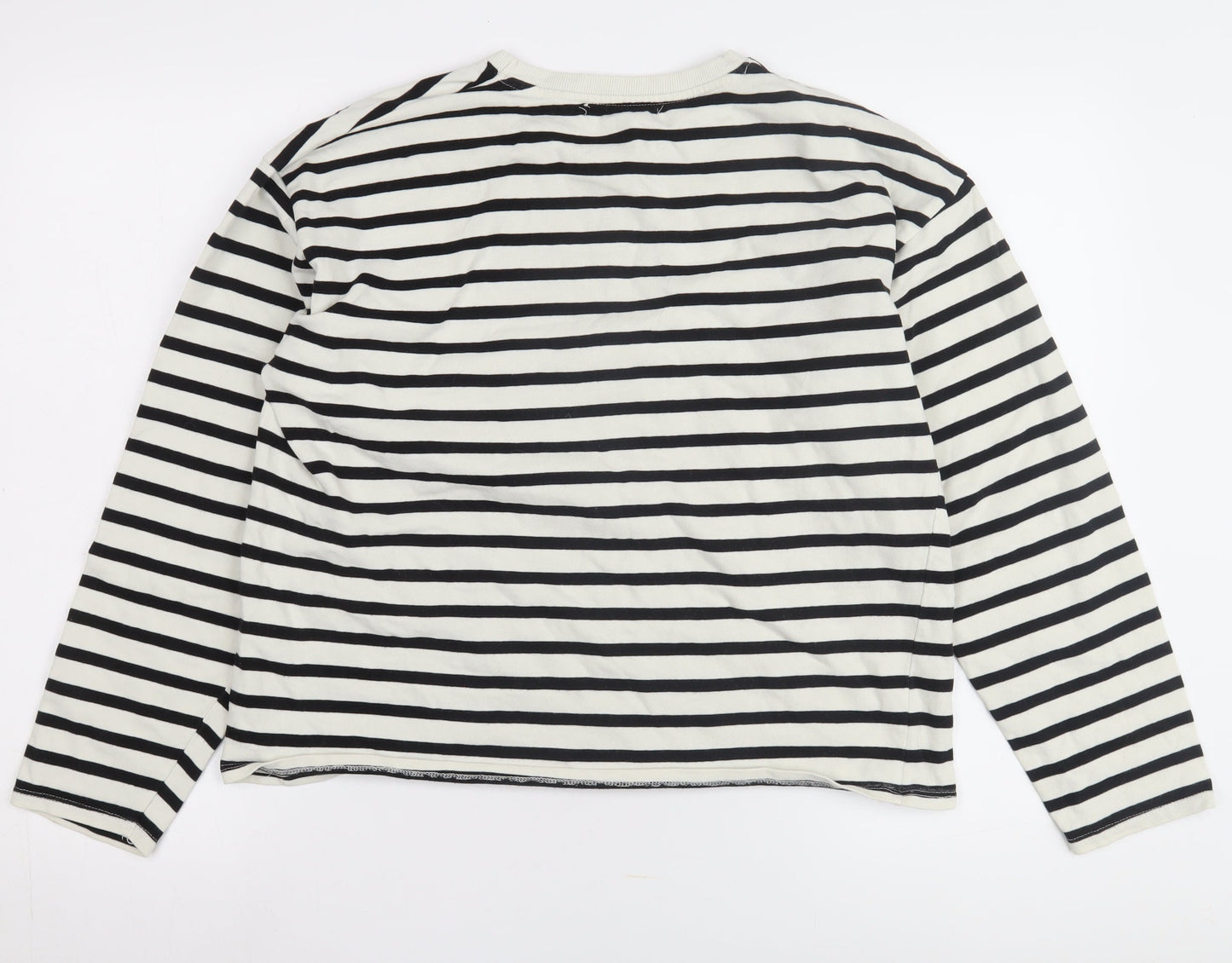 Pull & Bear Women's Striped T-Shirt, White, S, Jersey Top
