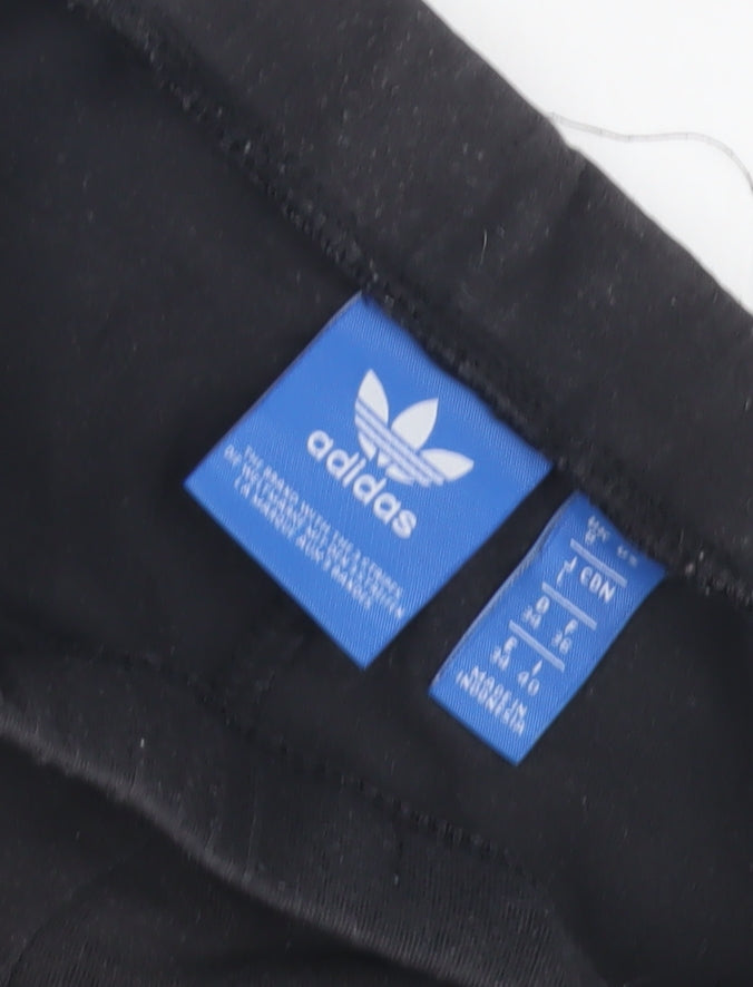 Close-up detail of Adidas Women's Black/Grey Skinny Trousers -, size 10