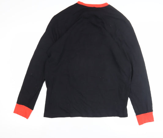 Disney Men's Black Mickey Mouse Christmas T-Shirt Large