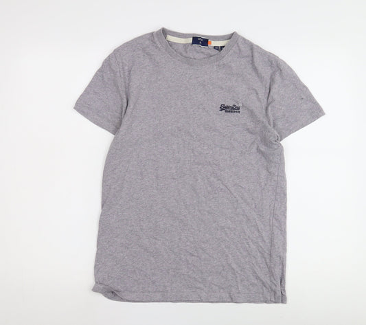 Mens UK Size S Superdry Grey Cotton T-Shirt