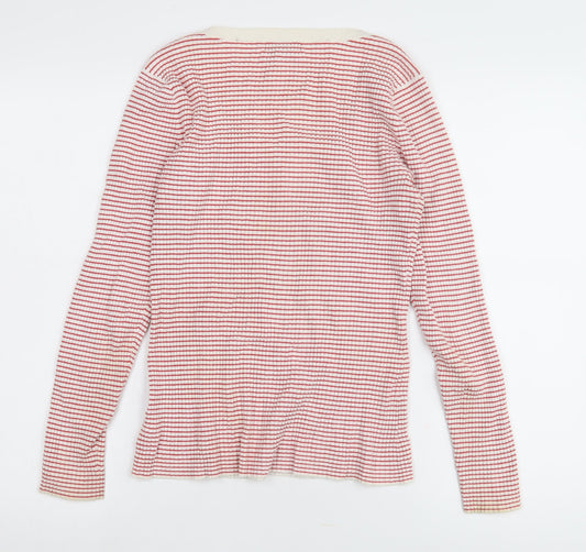 Gap Women's Red & White Striped Long Sleeve T-Shirt