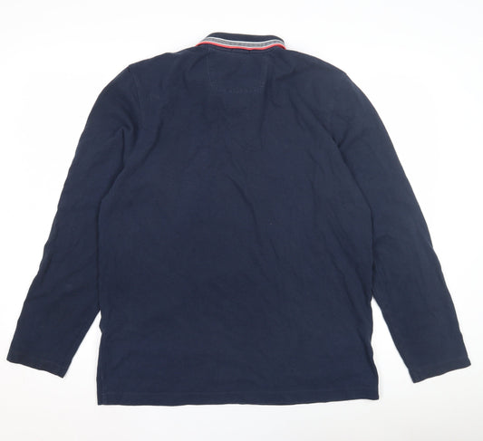 Hugo Boss Men's Blue XL Long Sleeve Polo Shirt