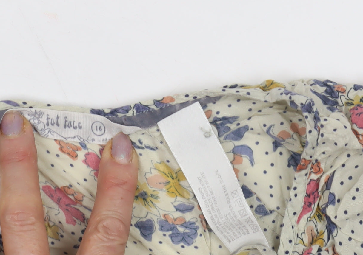 Fat Face Women's Floral Multicoloured Blouse Size 16 Tunic