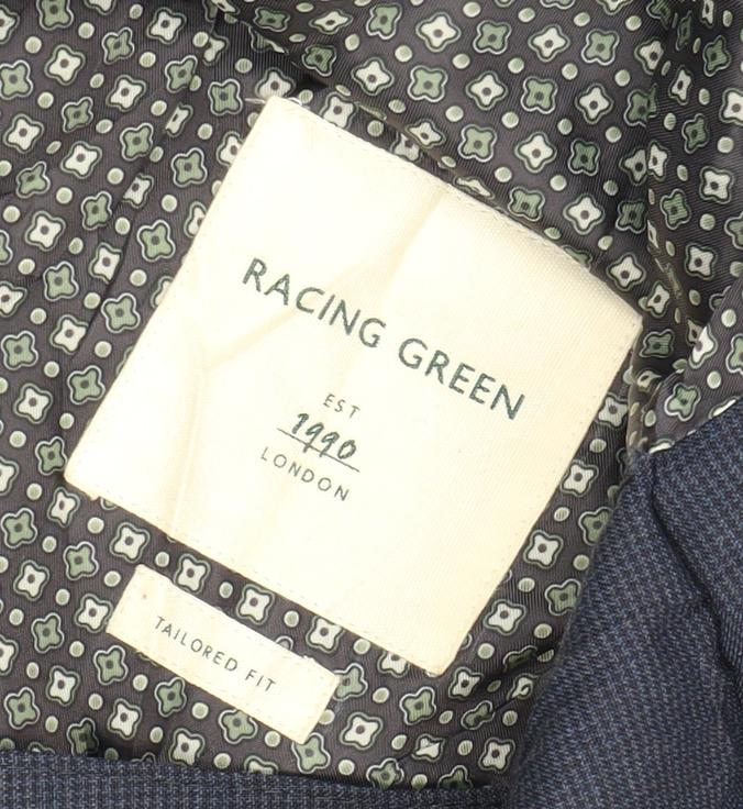 Racing Green Men's Blue Blazer Size 44 Regular Fit