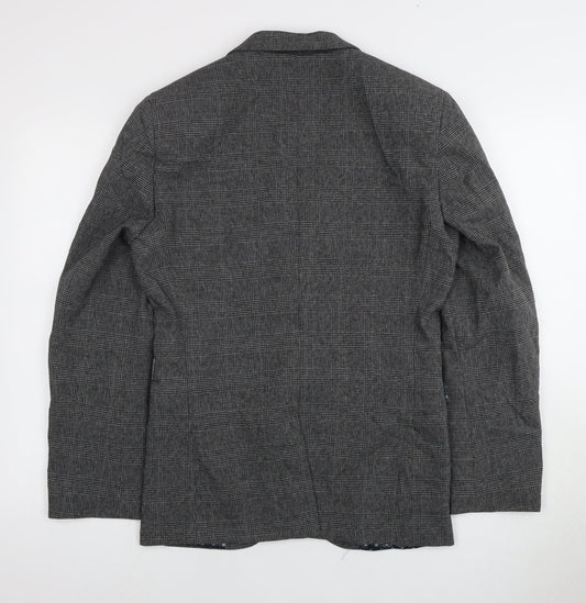Next Men's Grey Check Blazer Regular Fit 36R