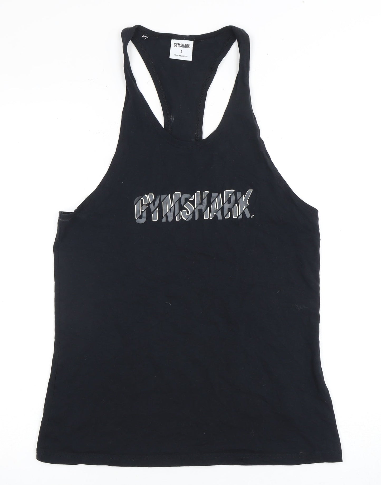 Gymshark Men's Black Sleeveless Athletic Tee, Small