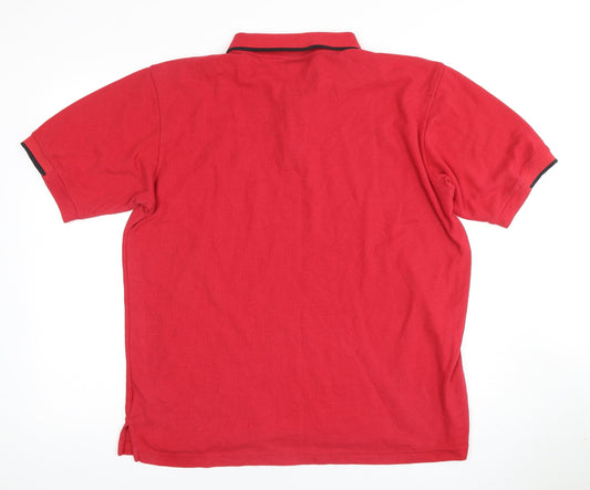 Umbro Men's Red Polo Shirt, Size L, Casual Style