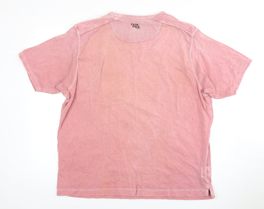 FatFace Men's Pink Cotton Crew Neck T-Shirt L