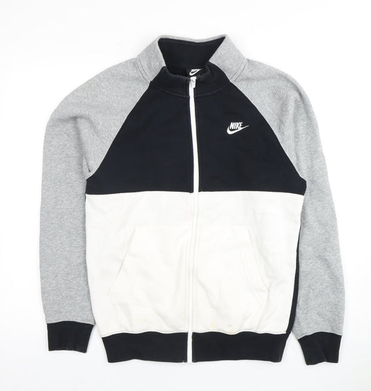 Mens UK XS Regular Nike Grey Full Zip Hoodie