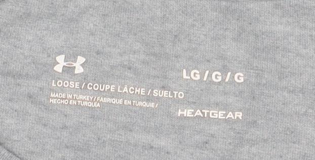 Under Armour Men's Grey Loose Fit T-Shirt, Size L, Graphic Logo