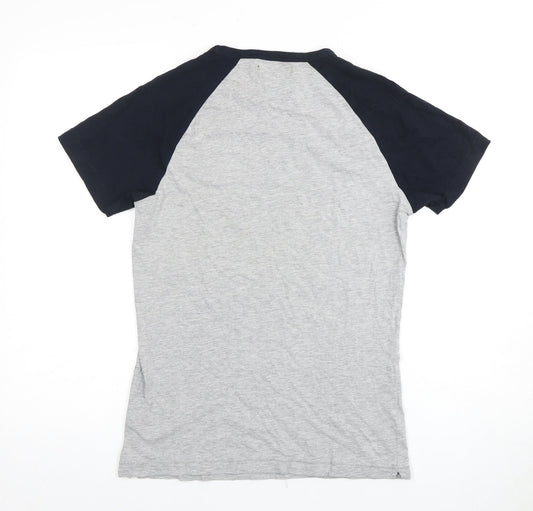 French Connection Men's Grey Colourblock T-Shirt S
