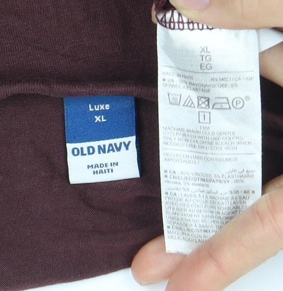 Old Navy Women's Brown V-Neck T-Shirt XL