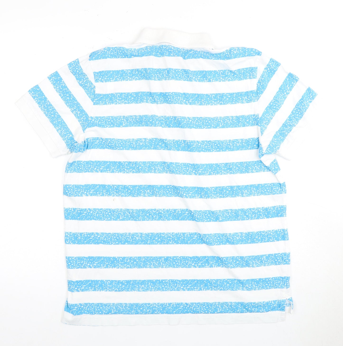 Nike Men's Blue Striped Polo Size L Short Sleeve