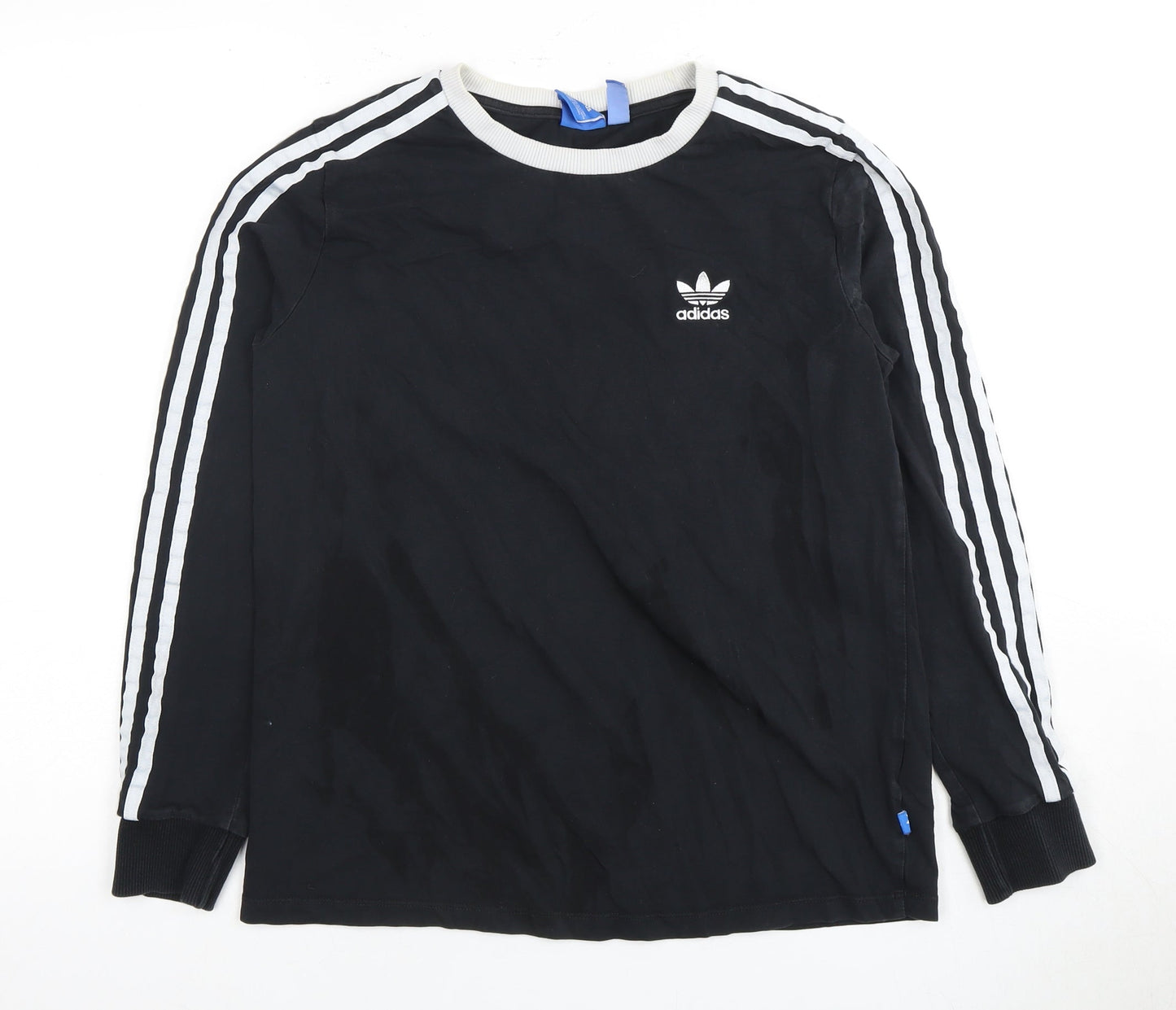 Adidas Unisex Black T-Shirt, Size 14 Long Sleeve Jersey