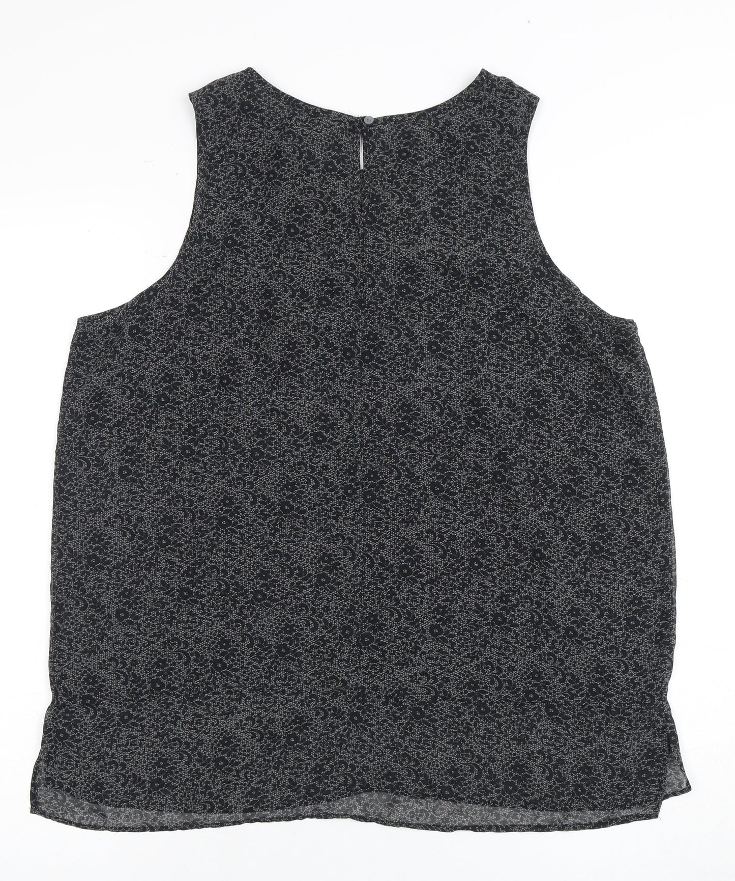 Gap Women's Black Floral Sleeveless Blouse Size 14