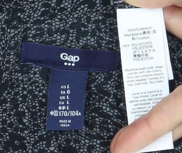 Gap Women's Black Floral Sleeveless Blouse Size 14