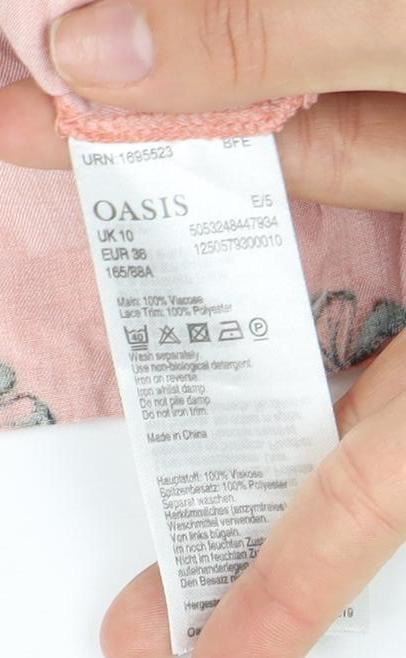 Oasis Women's Pink Butterfly Sleeveless Top, Size 10