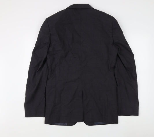 Next Men's Blue 38L Wool Blazer Jacket Formal