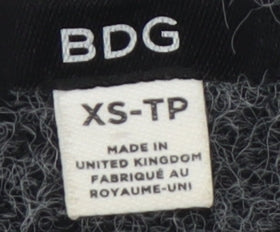 Close-up detail of BDG Women's Grey Crew Neck Jumper XS