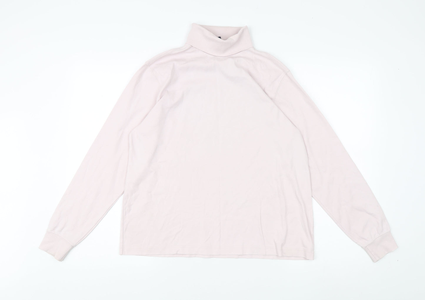 Lands' End Women's Pink Roll Neck T-Shirt - Size M